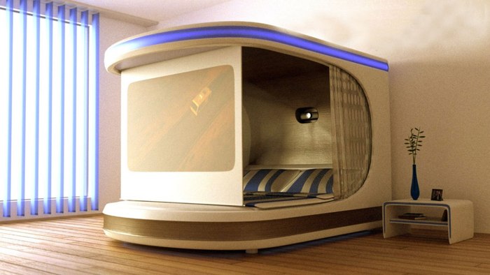 Altavoces, TV y mucho más: Así será la cama del futuro