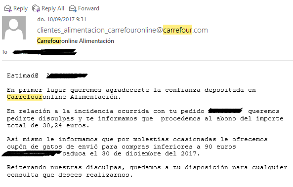 te Carrefour con la compra El virus informático Carrefour .C