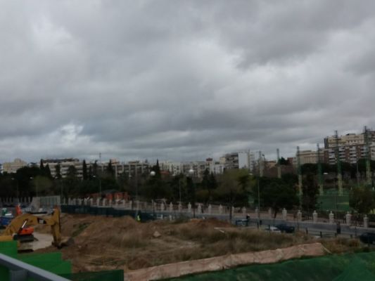 El estadio Vallehermoso, en obras.