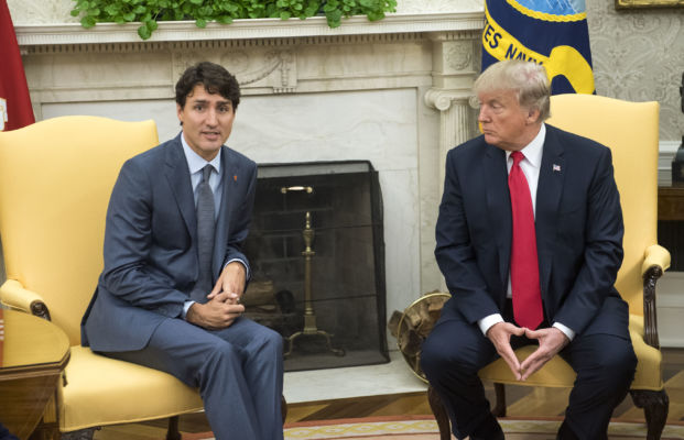 Justin Trudeau, primer ministro de Canadá, junto a Donald Trump