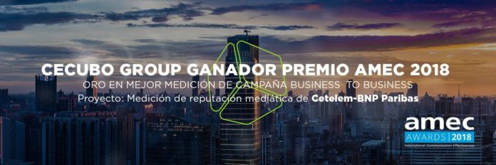 Cecubo Group, única agencia española ganadora en los AMEC Awards por su trabajo para medir la comunicación