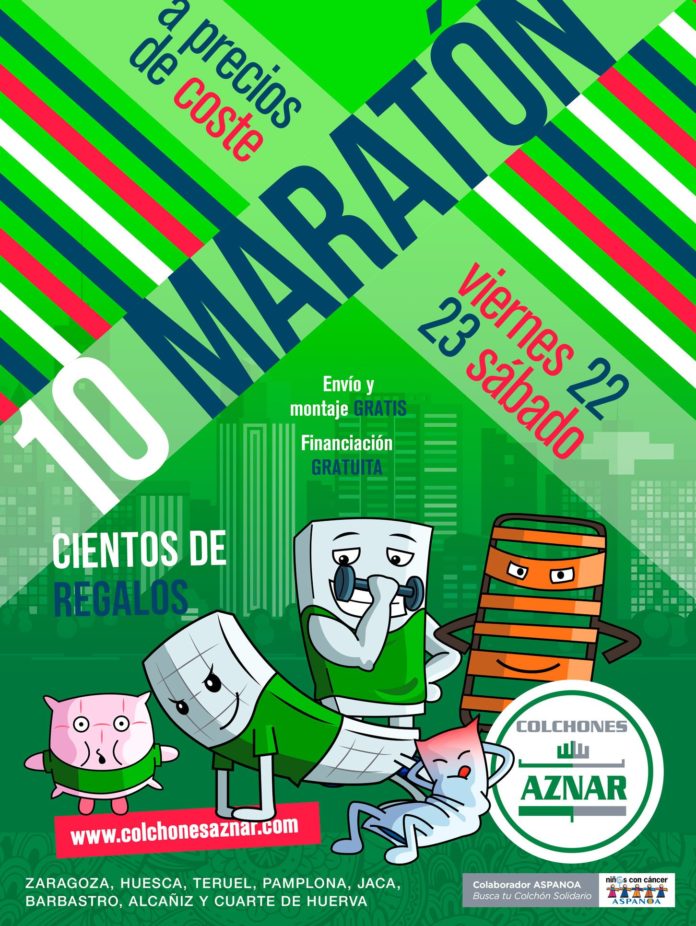 El Maratón de Colchones Aznar llega con el colchón solidario de Aspanoa