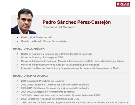 Currículum de Pedro Sánchez.