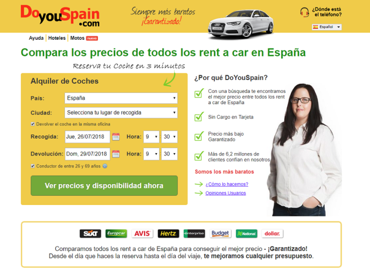 DoYouSpain.com, una plataforma para comparar todos los rent a car de España y conseguir el mejor precio