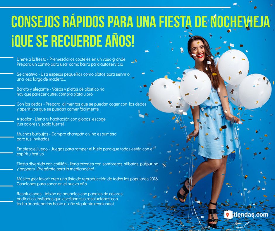 Consejos rápidos para que una fiesta de Nochevieja se recuerde durante años, según tiendas.com