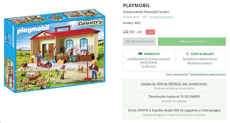 granja de playmobil el corte ingles