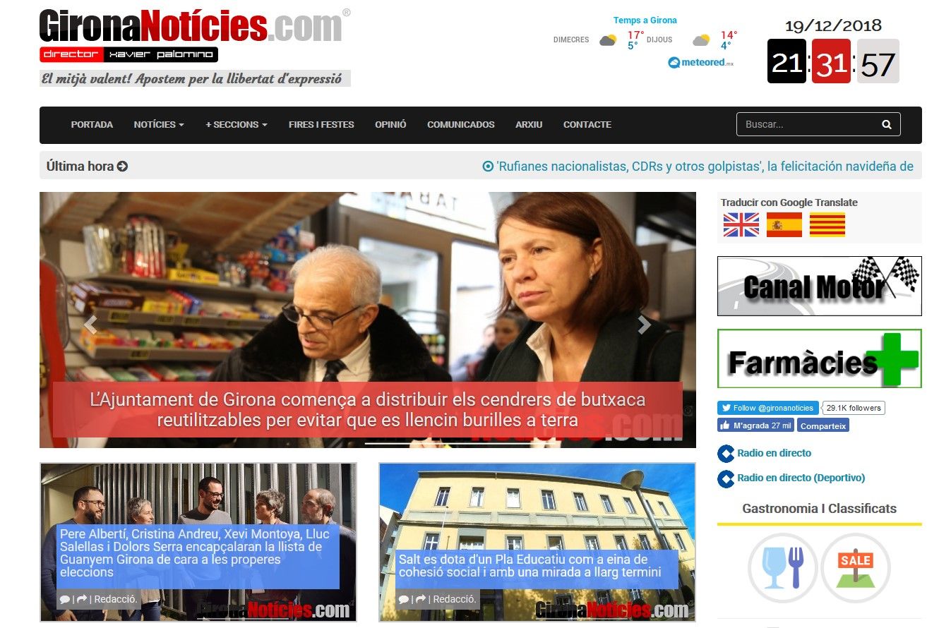 GironaNoticies.com cierra el 2018 con más de 8 millones de visitas