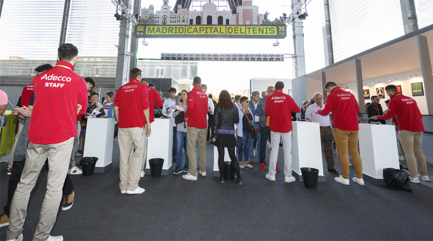 Adecco se encarga de la contratación de personal para el torneo Mutua Madrid Open