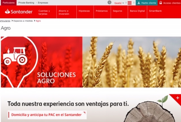 Banco Santander soluciones agro Merca2.es