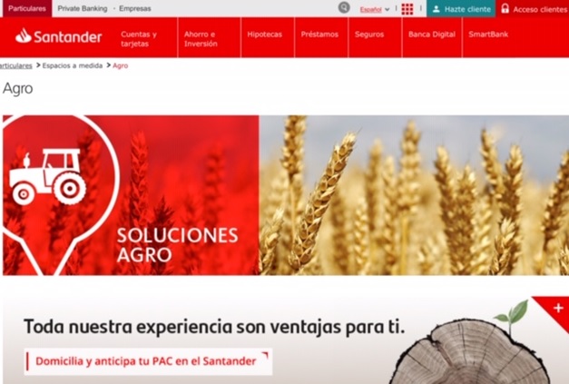 Banco Santander soluciones agro Merca2.es