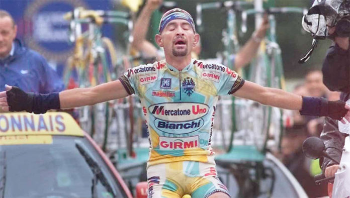 Pantani en su época en la Mercatone