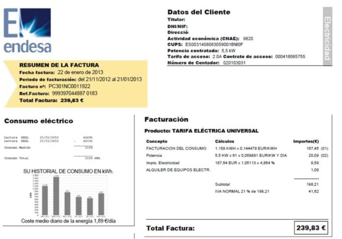 Entender el recibo de la luz