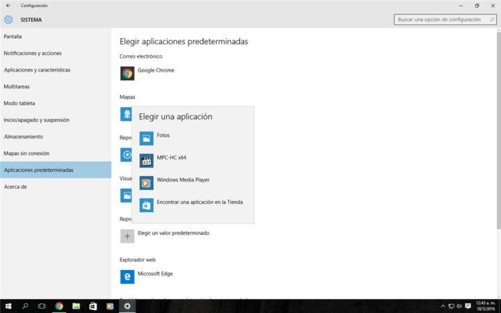 Programas predeterminados WIndows 10