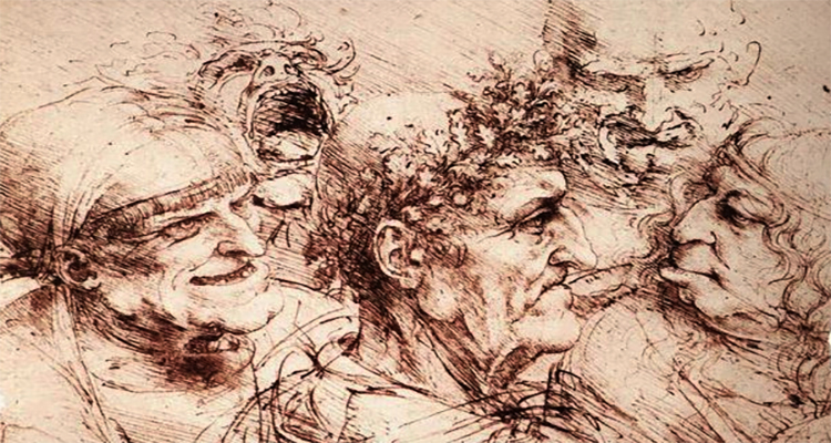 Dibujo de la fealdad de Leonardo de Vinci