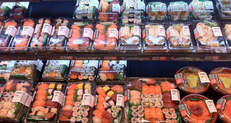 Bandejas de sushi de Carrefour