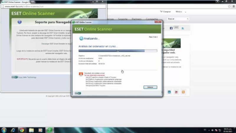 Escaner online de Eset para buscar virus