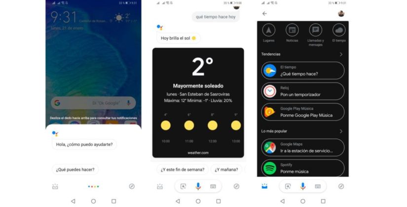 Google Assistant con modo oscuro