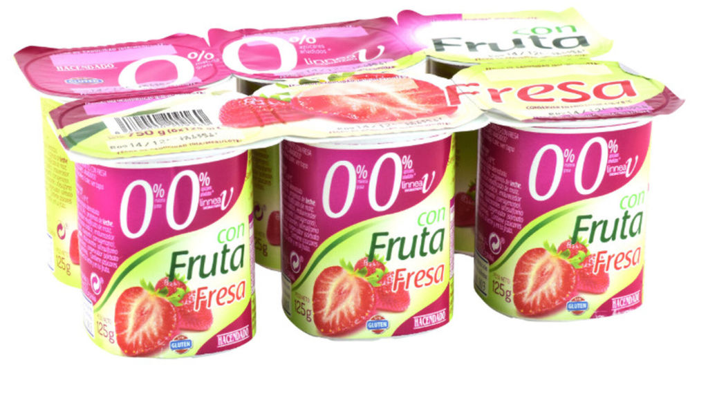 Yogur con fresa 0% materia grasa