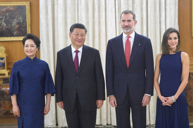 Reina Letizia con el presidente chino