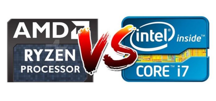 AMD Ryzen vs Intel Core (logos)