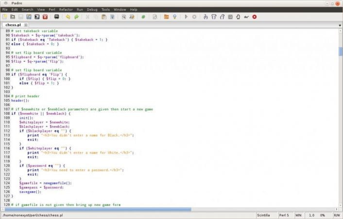 Captura de pantalla de IDE
