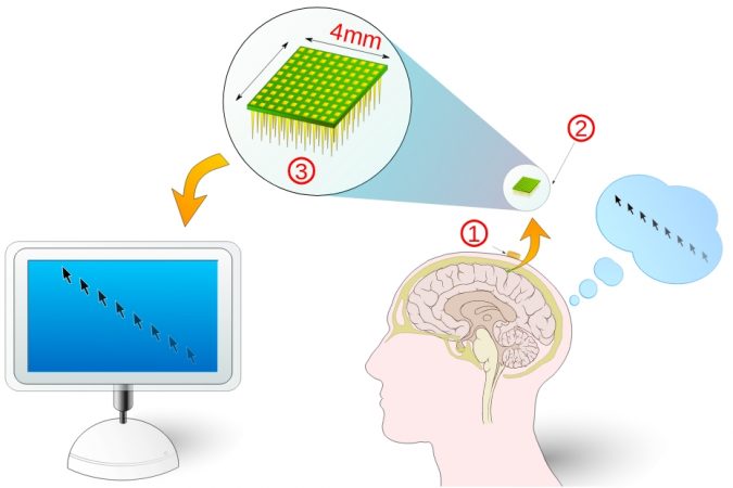 Diagrama tecnología para conectar cerebro con Internet