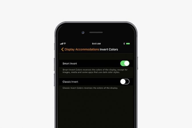 Modo de colores invertidos en iPhone