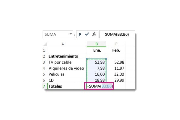 Suma en Excel