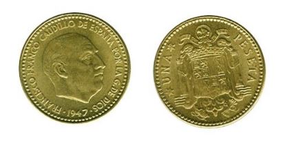 monedas de una peseta rubias