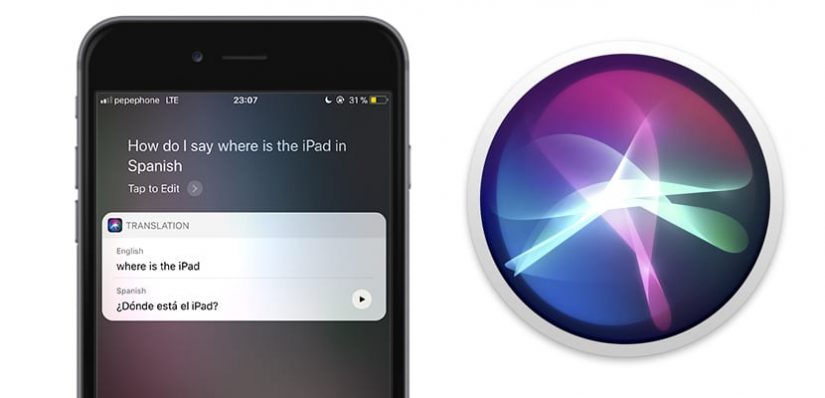 Siri traduciendo frase