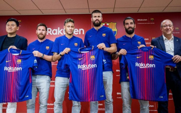 Jugadores del Barça posando