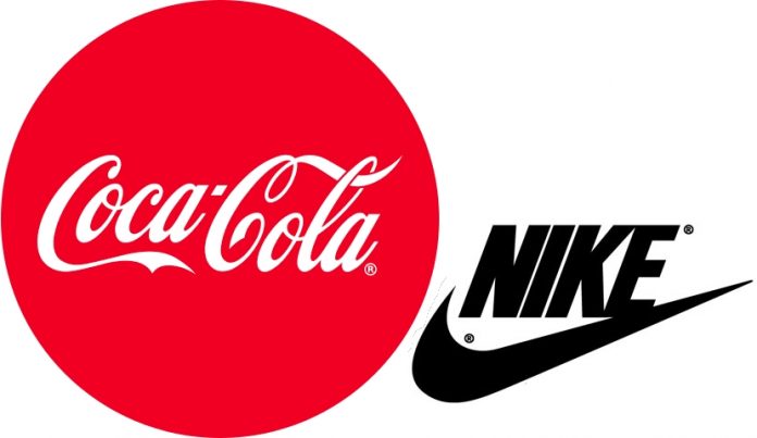 Coca Cola, Nike logos