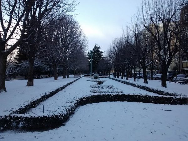 Paseo de León nevado