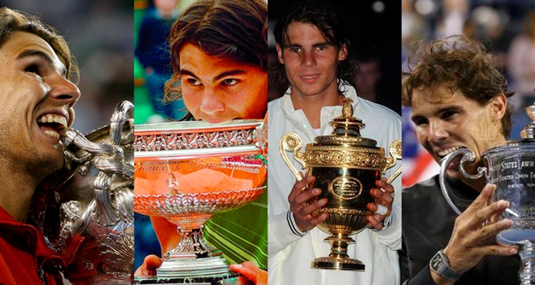 Premios en total para Rafa Nadal en su carrera y Grand Slam