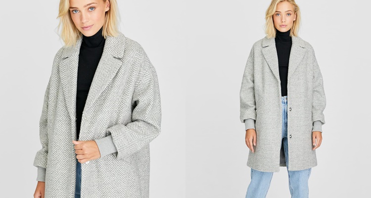 Abrigo gris de Stradivarius