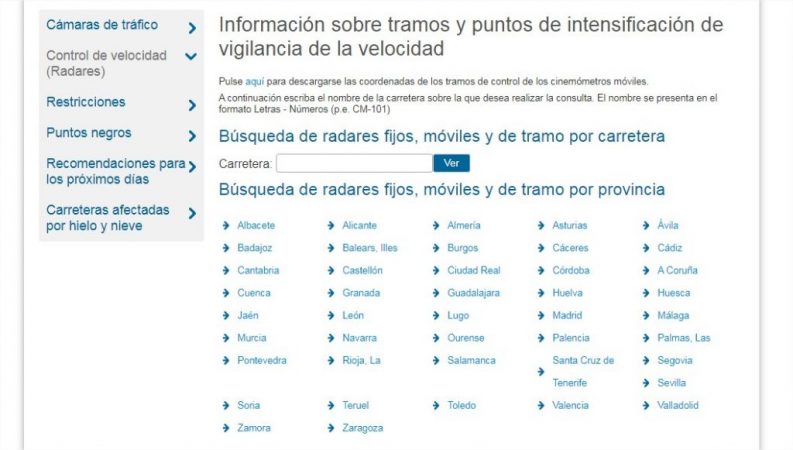 ¡Que no te multen! Los radares fijos, móviles y de tramo en España por Comunidades Autónomas 5 Merca2.es Página web de la DGT