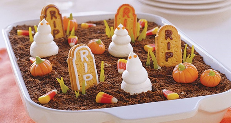 Recetas de Halloween tarta de cementerio