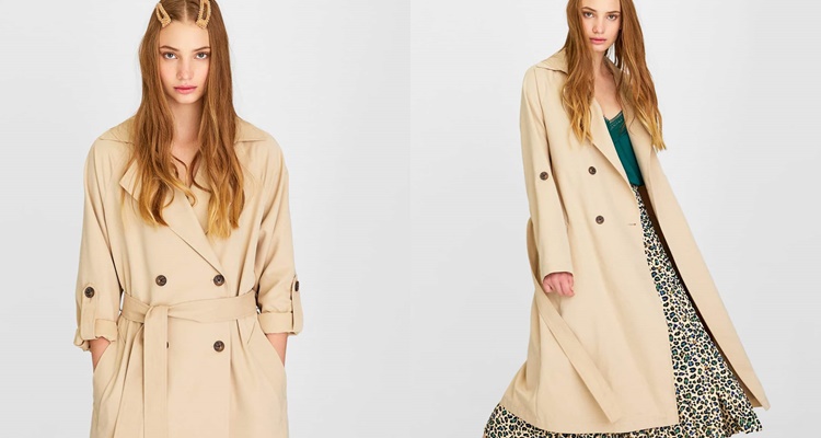 Trench fluido largo de Stradivarius Merca2.es