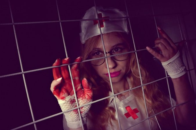 enfermera loca Halloween