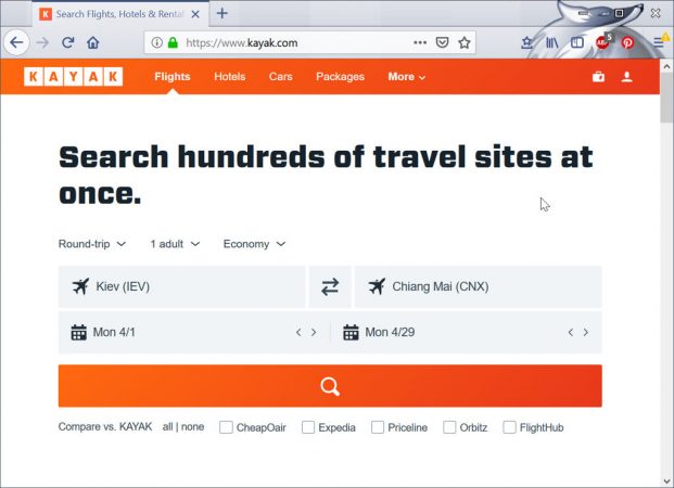 Kayak booking trivago expedia