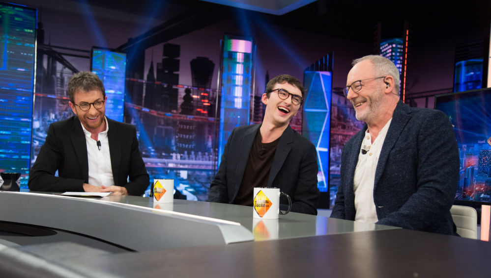 Isaac Hempstead-Wright y Liam Cunningham, de Juego de Tronos, en «El Hormiguero»