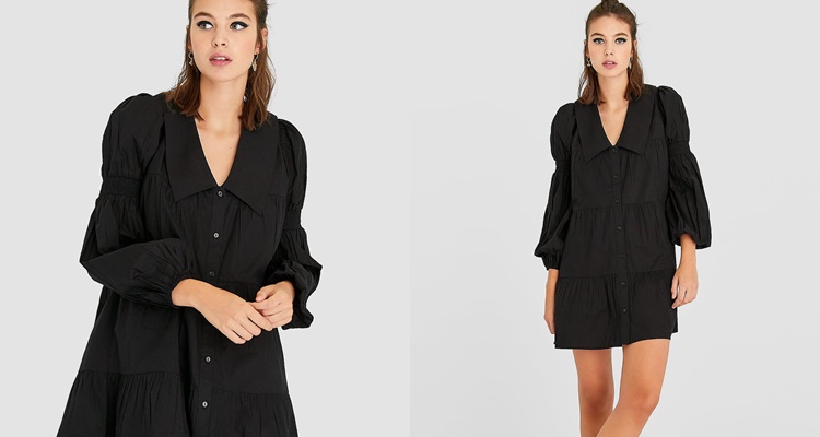 Vestido negro de Stradivarius