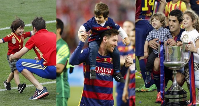 Hijos futbolistas Messi, Piqué, Luis Suárez