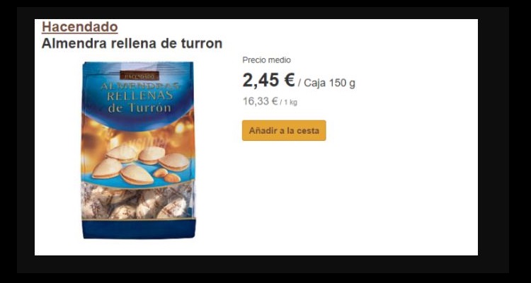 Mercadona almendra rellena de turrón Merca2.es