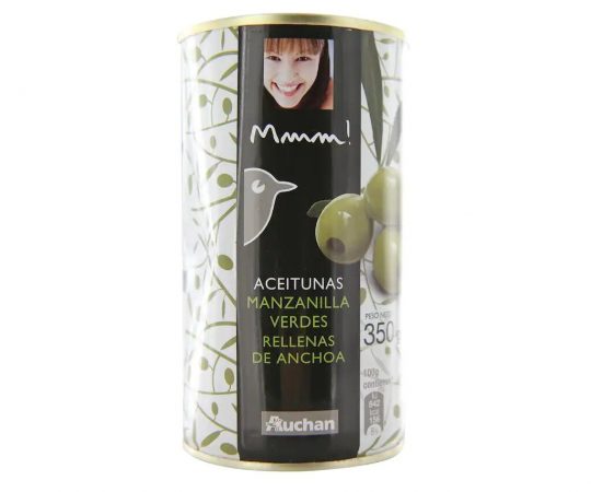 Aceitunas verdes manzanilla rellenas de anchoa