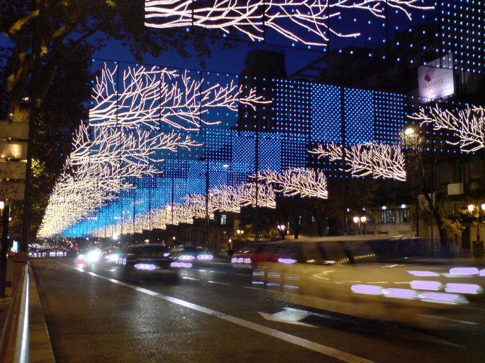 Adornos Navidad, en Madrid, España