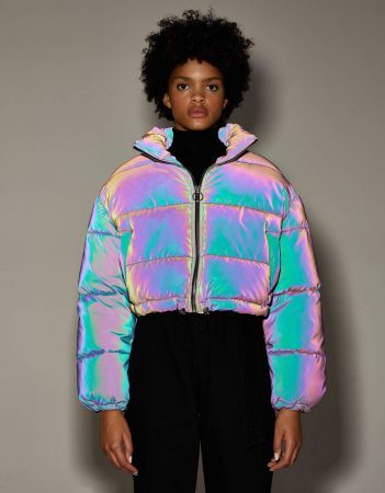 Cazadora puffy reflectante de Bershka