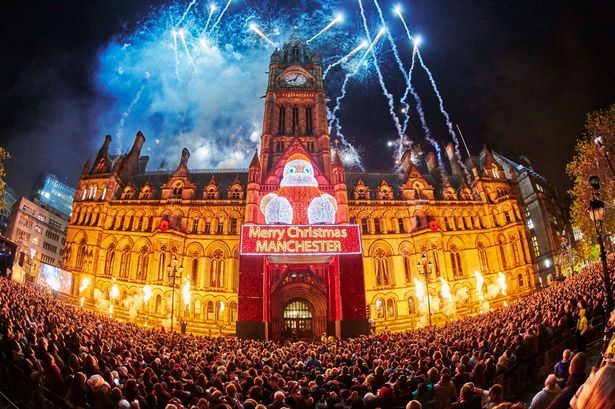 mercado navideño en Mánchester, Inglaterra