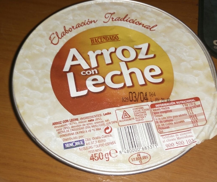 Arroz con leche Mercadona