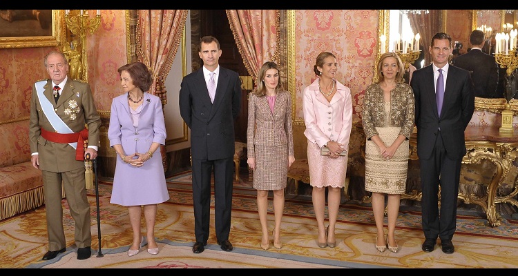 Sofía, juan Carlos, Letizia y otros miembros de la familia real